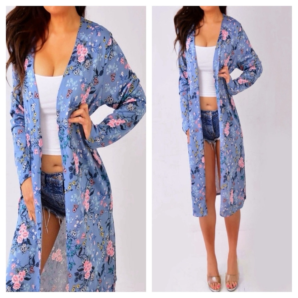 Floral Blue Cardigan